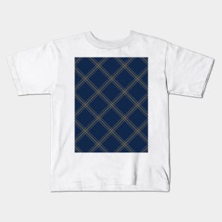 Gold Diamonds on Dark Royal Blue Kids T-Shirt